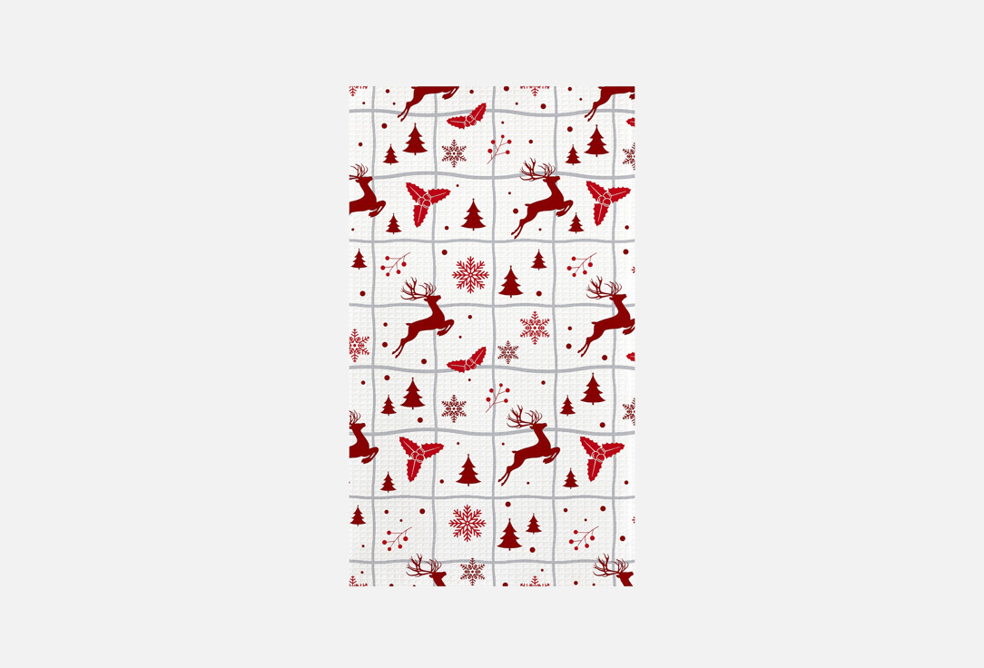 

Полотенце вафельное САМОЙЛОВСКИЙ ТЕКСТИЛЬ, Белый, Рождественские олени Вид 3, 45х60 1 шт