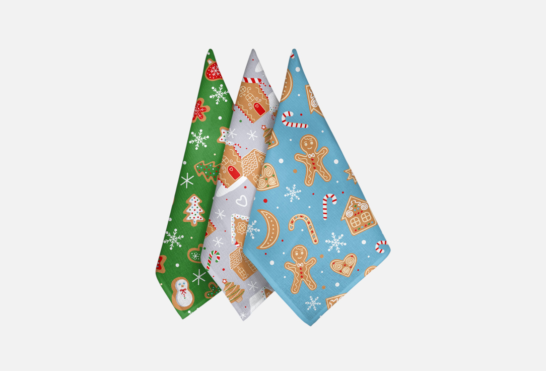 Изображение товара Набор кухонных полотенец Самойловский Текстиль Имбирная сказка 45х60 см 3 шт