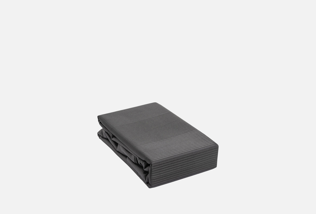 Изображение товара Простыня из сатина 160x240 см темно-серого цвета DeNASTIA из 100% хлопка