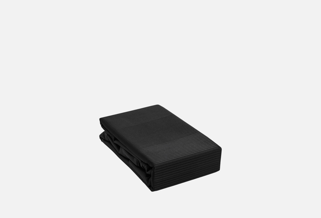 Изображение товара Простыня DeNASTIA 210x240 черная из сатина хлопок из Китая