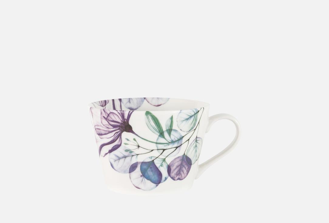 Изображение товара Стильная фарфоровая кружка Anna Lafarg Emily белая с фиолетовым узором 480 мл