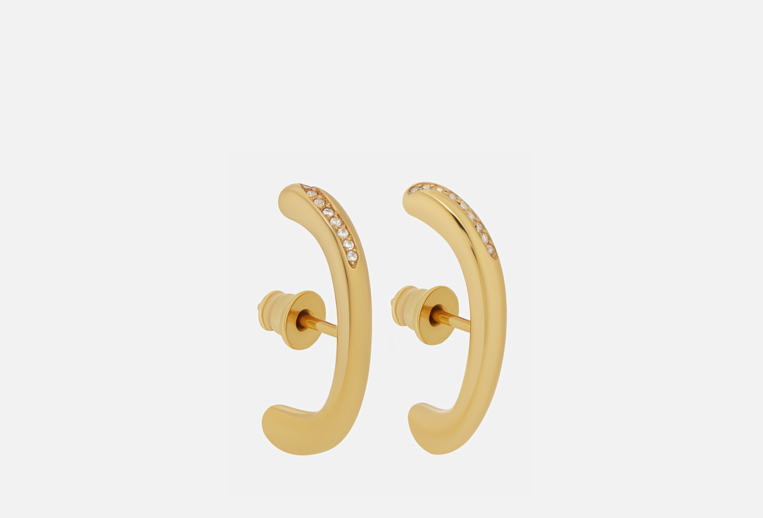 Изображение товара Серебряные позолоченные серьги-пуссеты BALANCE с фианитами JEWLIA