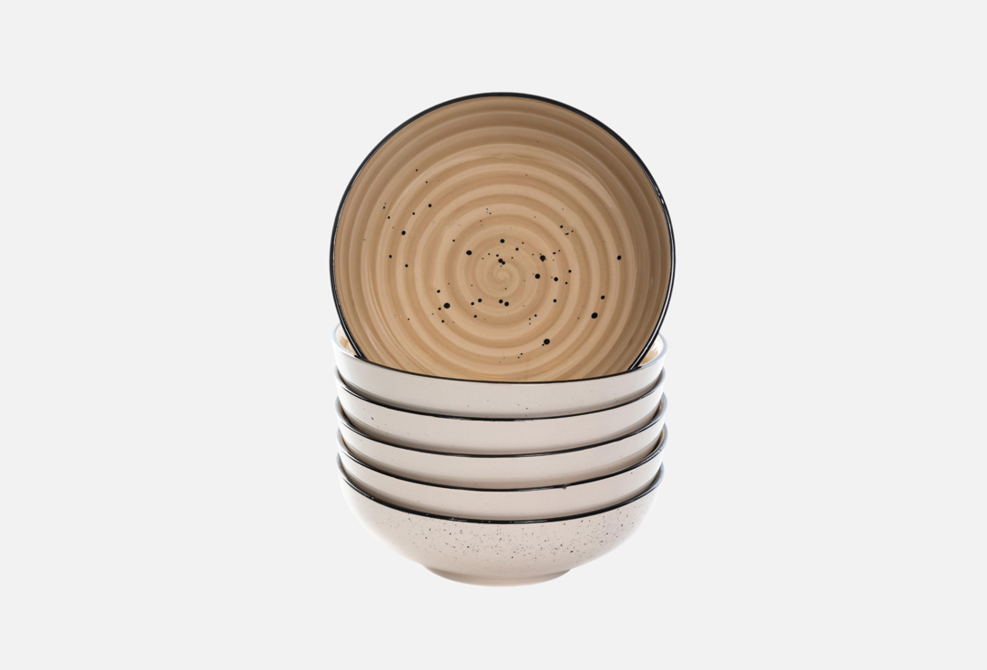 Изображение товара Набор глубоких керамических тарелок Elrington ФЬЮЖЕН САНДИ 18 см 680 мл 6 шт