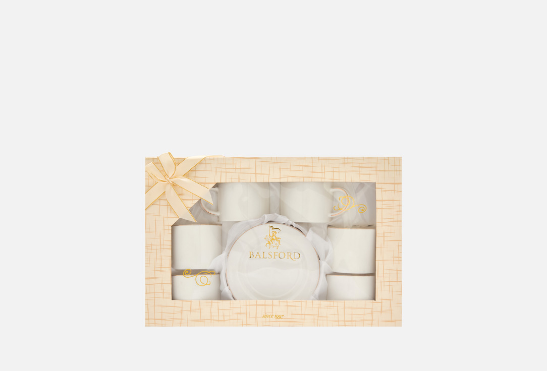 Изображение товара Набор чайный ГРАЦИЯ 6 чашек и 6 блюдец NEW BONE CHINA фарфор золотая отводка