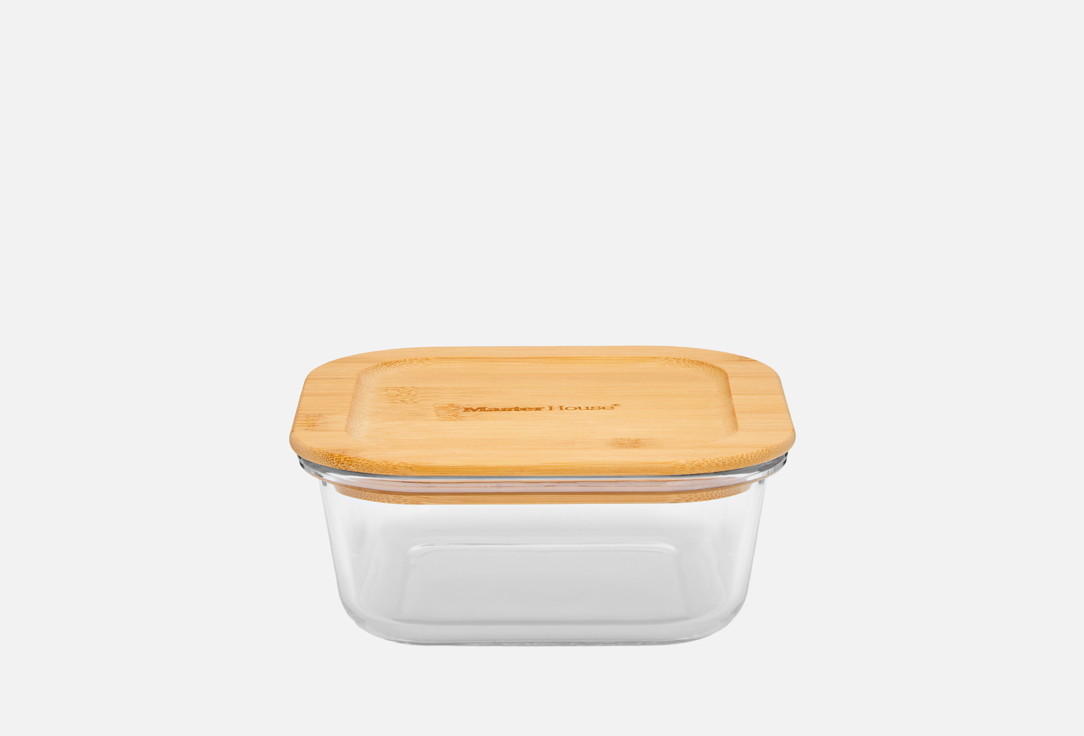 

Контейнер MASTER HOUSE, Прозрачный, Квадратный с бамбуковой крышкой, Тор-800 1 шт