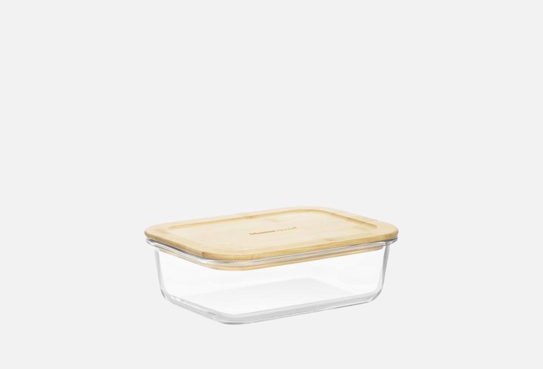 

Контейнер MASTER HOUSE, Прозрачный, Прямоугольный с бамбуковой крышкой, Тор-1050 1 шт