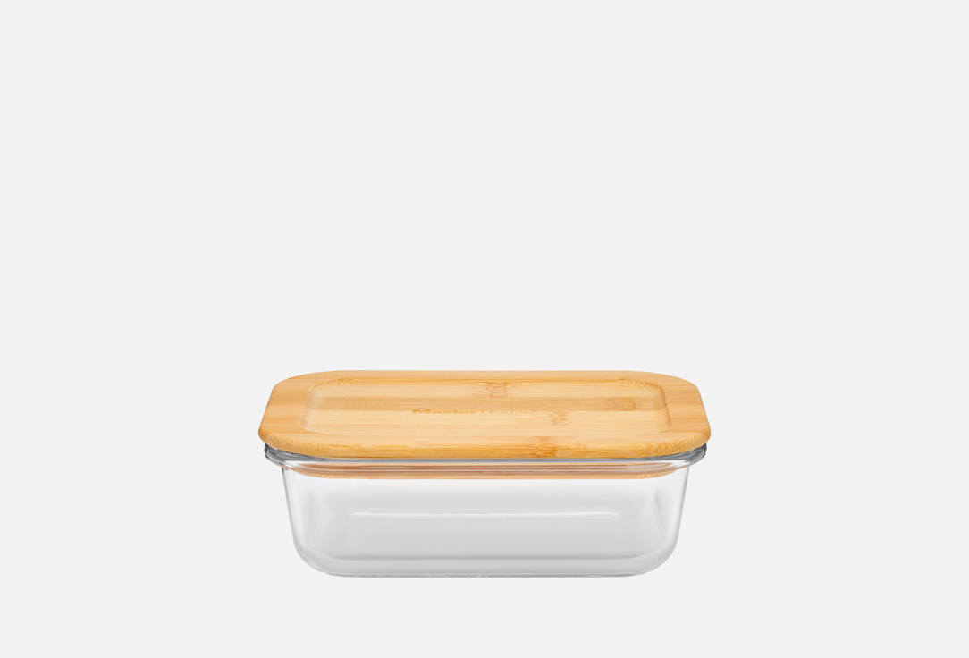 

Контейнер MASTER HOUSE, Прозрачный, Прямоугольный с бамбуковой крышкой, Тор-640 1 шт