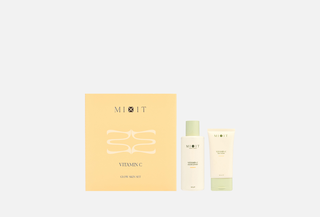 Изображение товара Набор для ухода за кожей лица MIXIT Vitamin C Glow Skin с энзимной пудрой и кремом