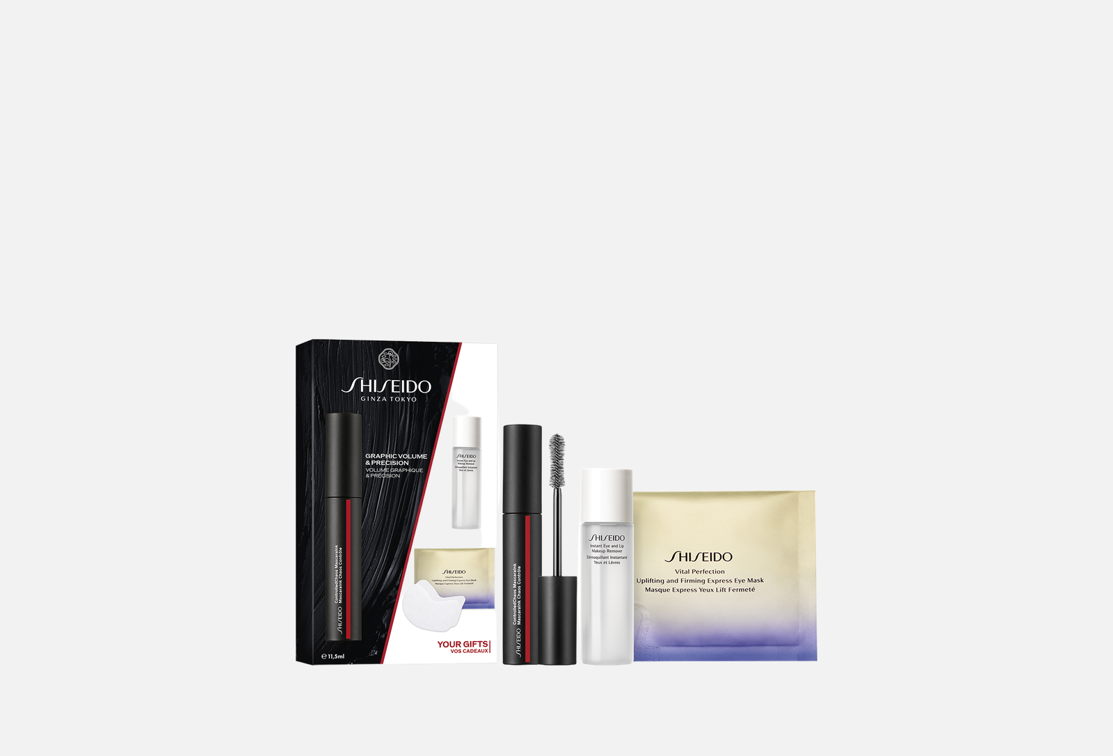 Shiseido Набор c тушью Mascara set graphic volume & precision 3 шт