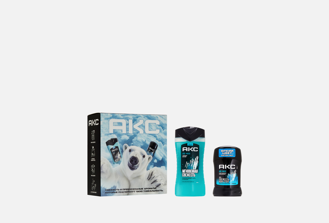 Изображение товара Подарочный набор для ухода за телом и волосами Акс Men Ice Chill 2в1 дезодорант свежесть