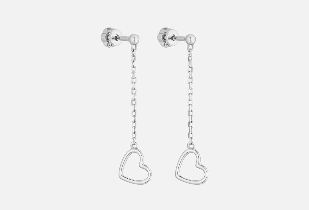 

Серьги серебряные BALTSILVER, Силуэт сердечка Love Story 2 шт