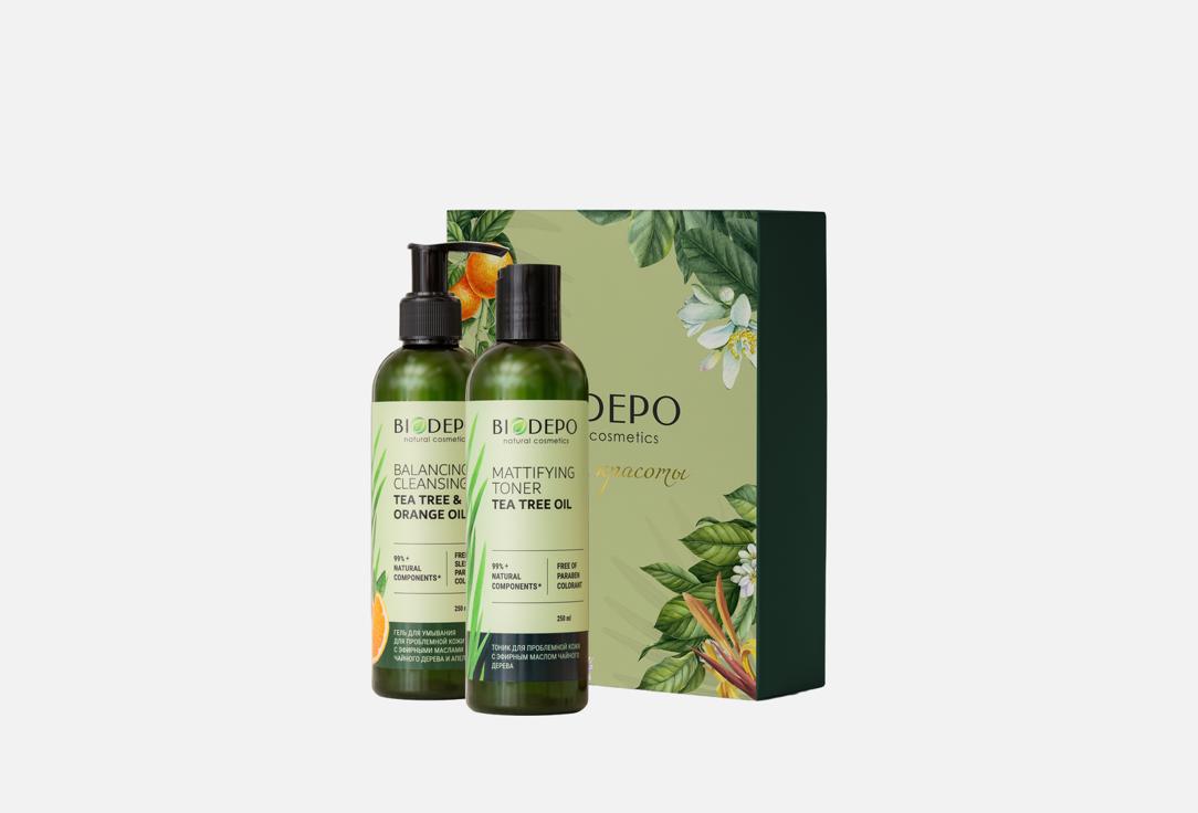 Изображение товара Набор для ухода за кожей лица BIODEPO Энергия чистоты 250 мл гель и тоник для проблемной кожи