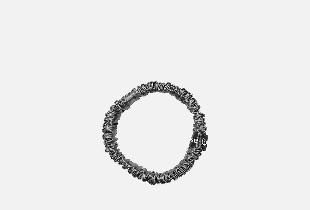 Изображение товара Шёлковая резинка для волос Assoro графит 100% шёлк премиум качества