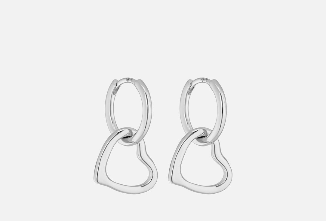 

Серьги серебряные IDIOMA, С подвесными сердцами 2 шт