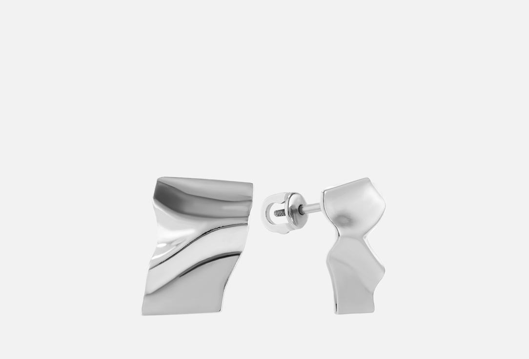 

Серьги серебряные IDIOMA, Мятый металл 2 шт