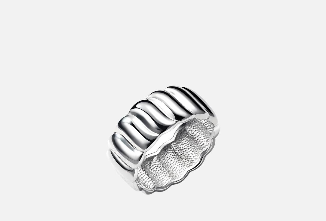 Изображение товара Кольцо серебряное Pepela Jewelry широкое фактурное 925 пробы с родиевым покрытием