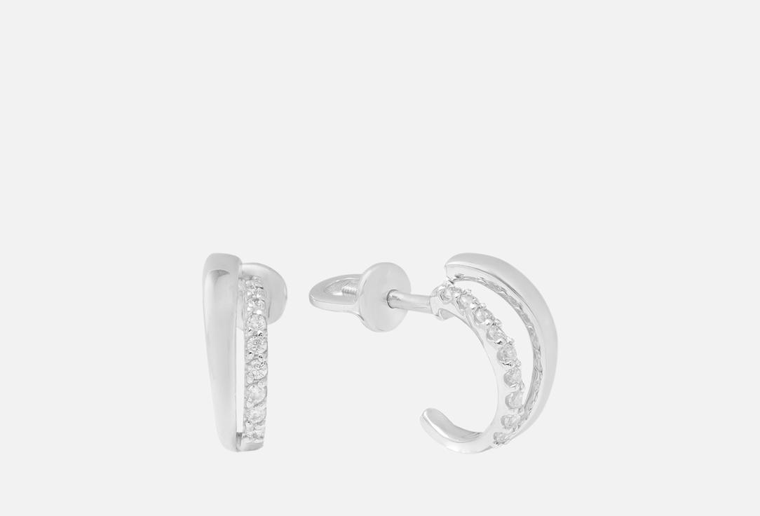 Изображение товара Серьги-пусеты серебряные Pepela Jewelry с фианитами