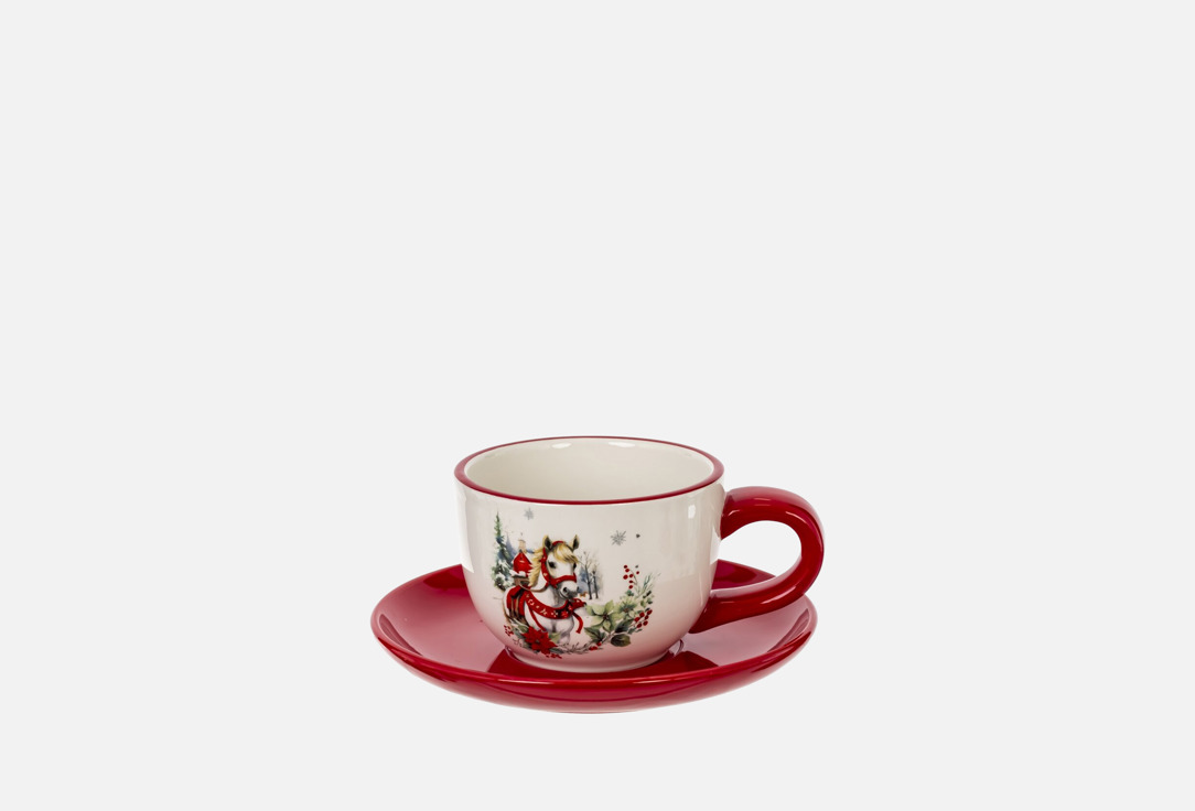 Изображение товара Чашка и блюдце topgift Лошадь