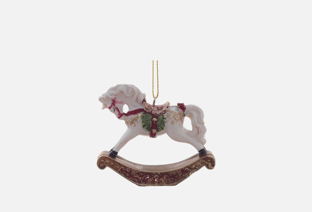 Изображение товара Новогодняя игрушка лошадка-качалка Topgift 7,5х2х6,5 см яркое украшение для елки