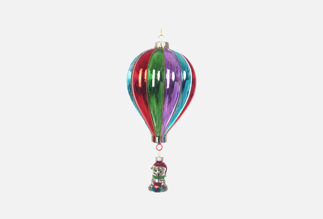 Изображение товара Новогоднее украшение из стекла в форме воздушного шара 9х9х20,5 см
