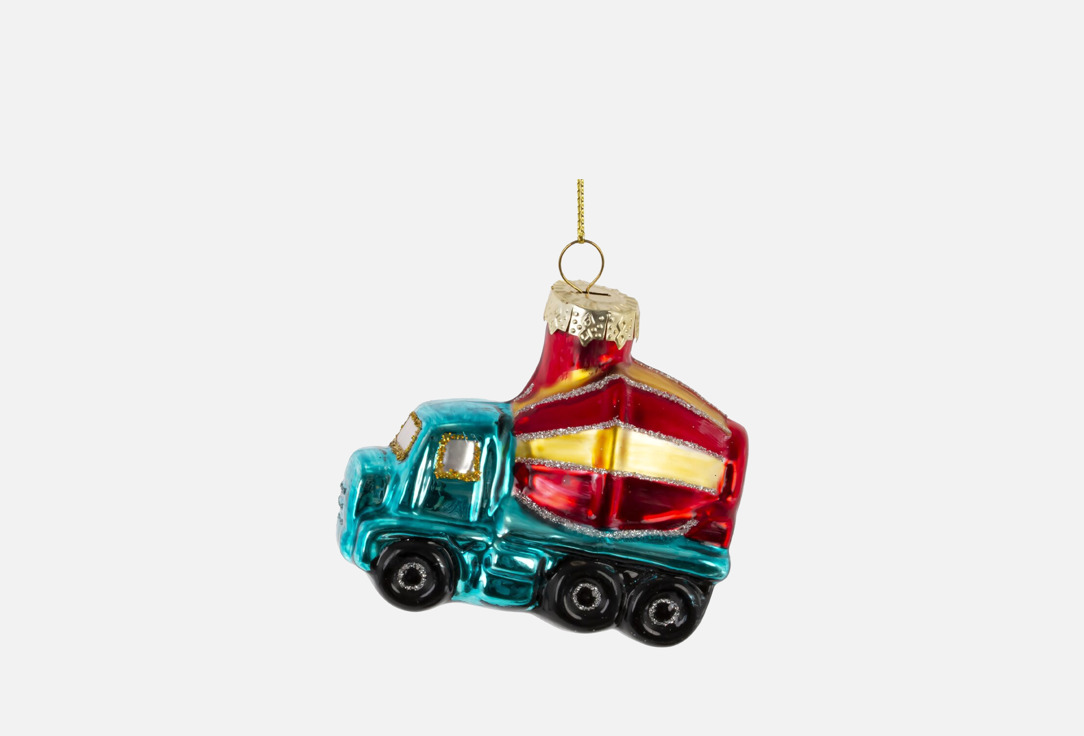 Изображение товара Новогоднее украшение из стекла в виде бетономешалки 8,5x4,5x7 см