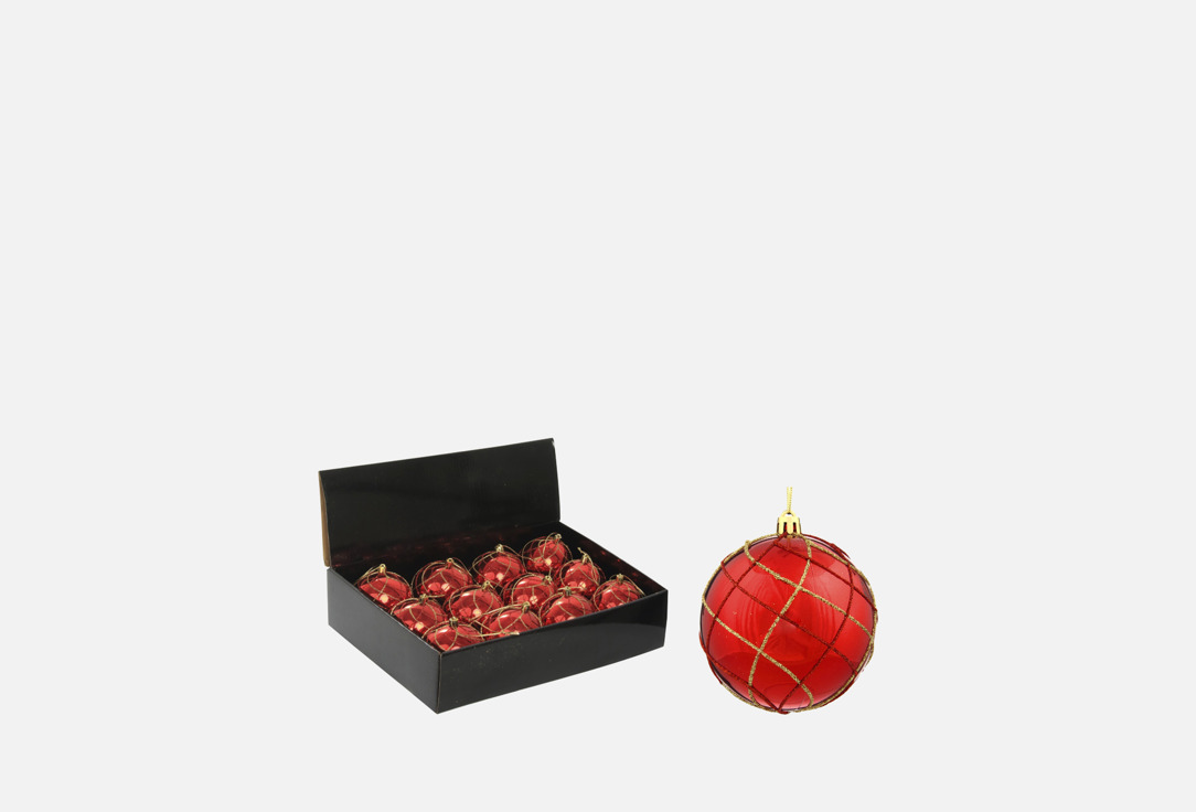 Изображение товара Набор новогодних украшений topgift Алмазная сетка D8 см 35х27х9 см