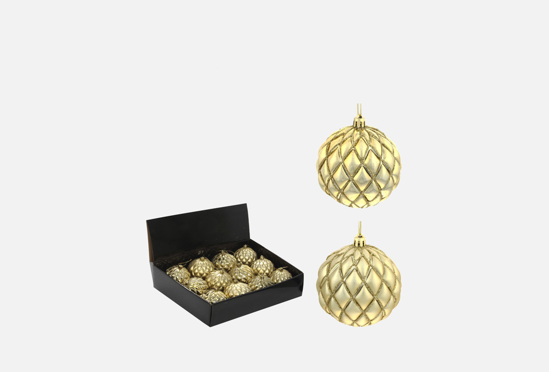 Изображение товара Набор новогодних украшений topgift Золотая сетка, D8 см, 35х29х9 см