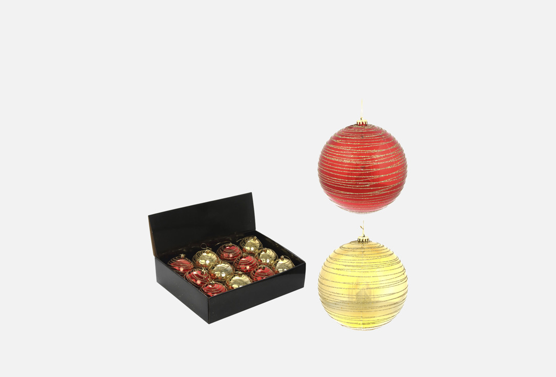 Изображение товара Набор новогодних украшений topgift Золотистая спираль, D10 см, 44х33х10,5 см