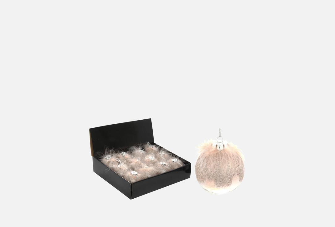 Изображение товара Набор новогодних украшений topgift Перышко страуса, D8 см, 35х27х9 см