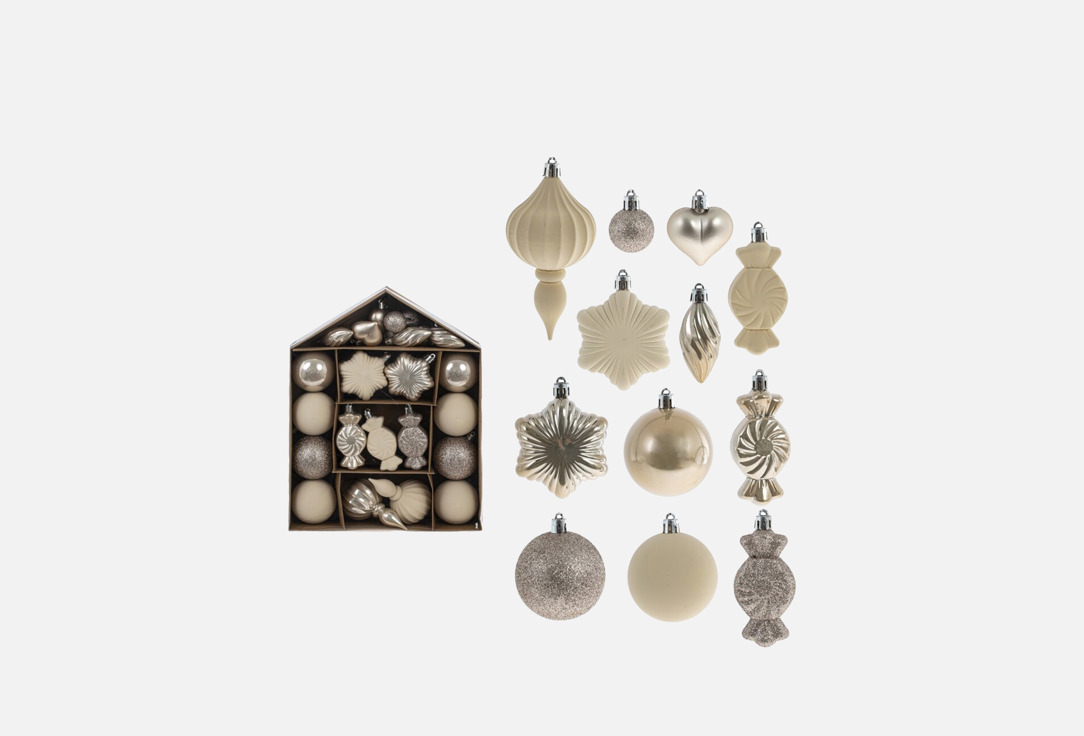 Изображение товара Набор новогодних украшений topgift Шар, D6 см, 24х6х32 см