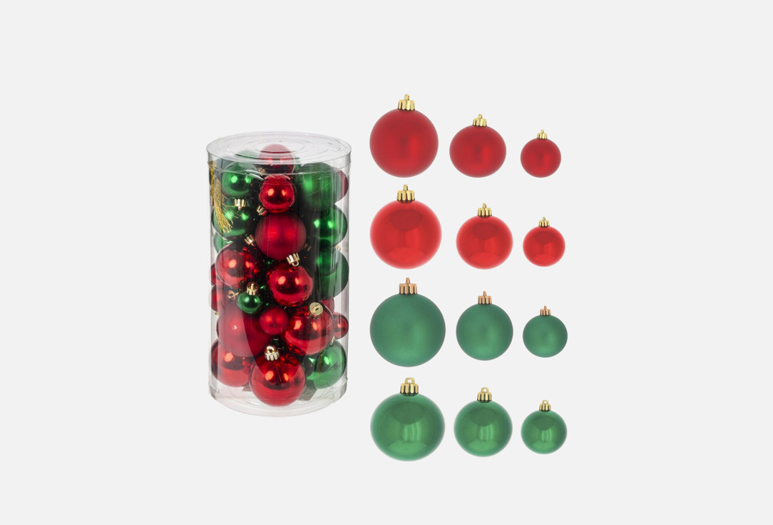 Изображение товара Набор новогодних украшений topgift Шар, D3,4,5,6см, 14х14х26 см