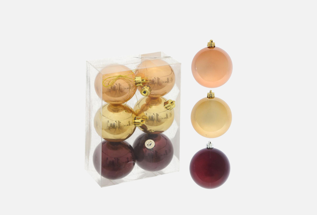 Изображение товара Набор новогодних украшений topgift Шар, D6 см, 17,5х6х11,5 см