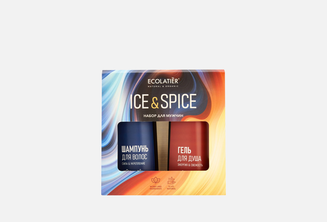 

мужской набор средств для волос и тела ECOLATIER, ICE & SPICE 2 шт