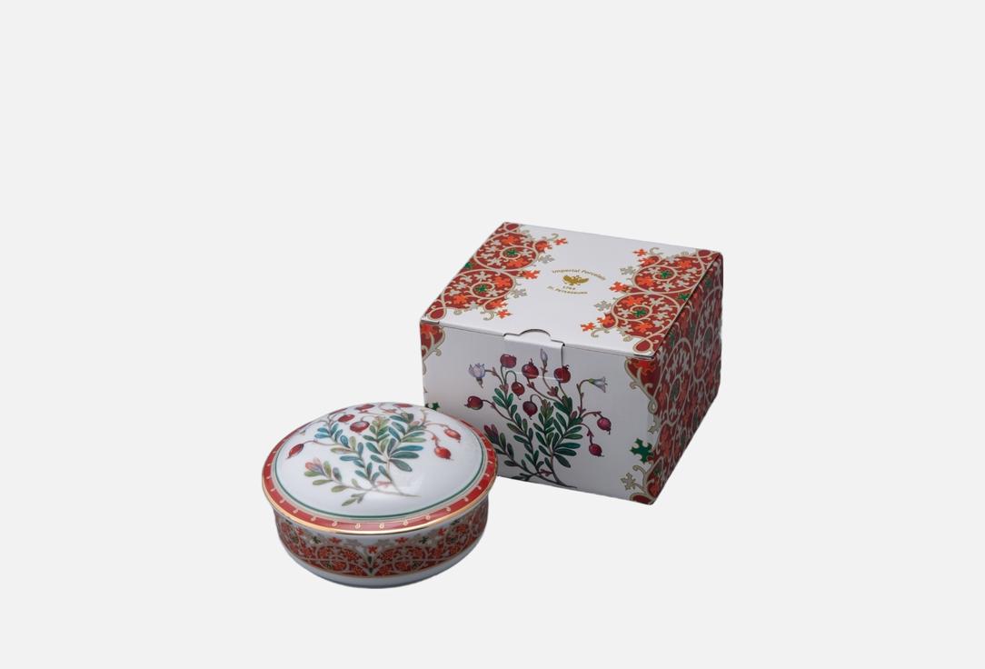 

Туалетная коробочка ИМПЕРАТОРСКИЙ ФАРФОРОВЫЙ ЗАВОД, Принт, Круглая, Клюква заповедная 1 шт