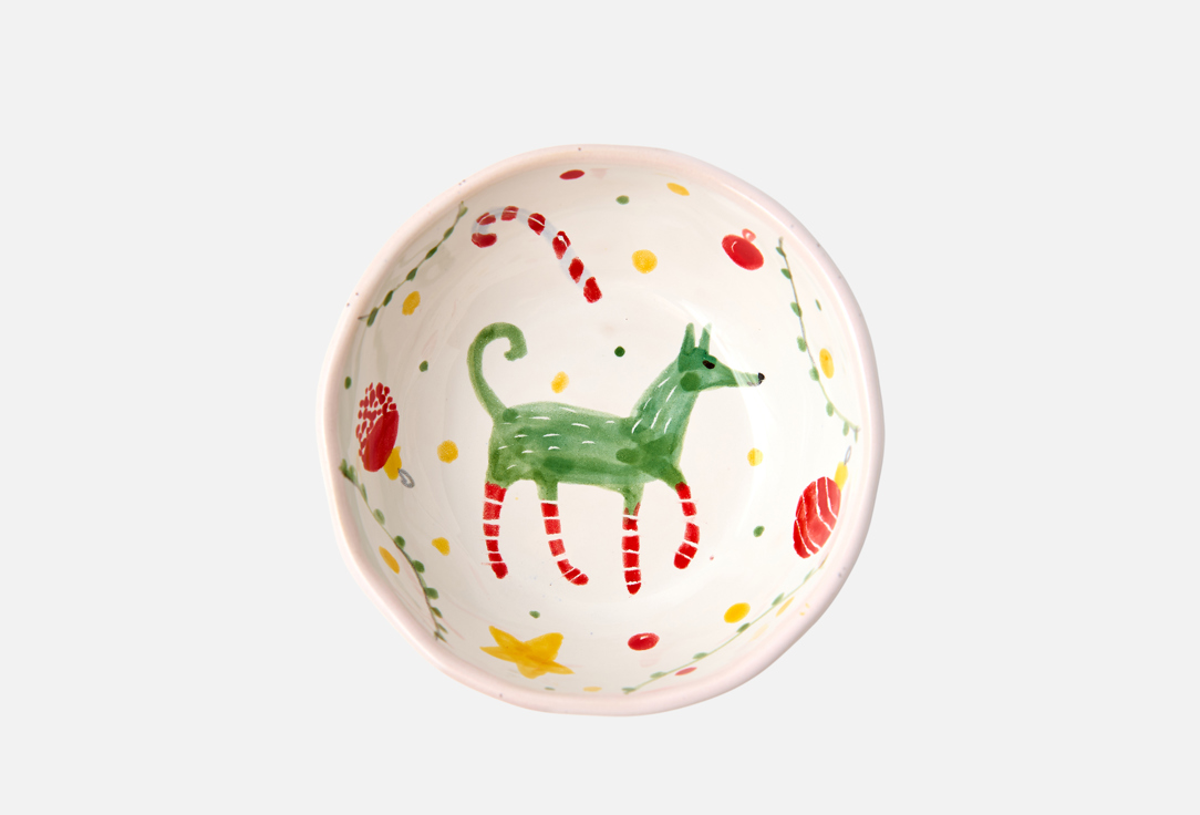 

Соусник глубокий ODARYADARYA, Принт, Новогодняя собачка 1 шт