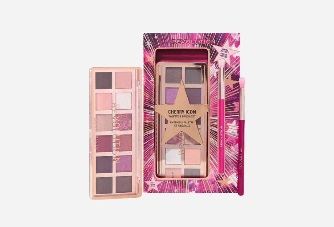 Изображение товара Подарочный набор для макияжа глаз MakeUp Revolution Cherry icon palette & brush set