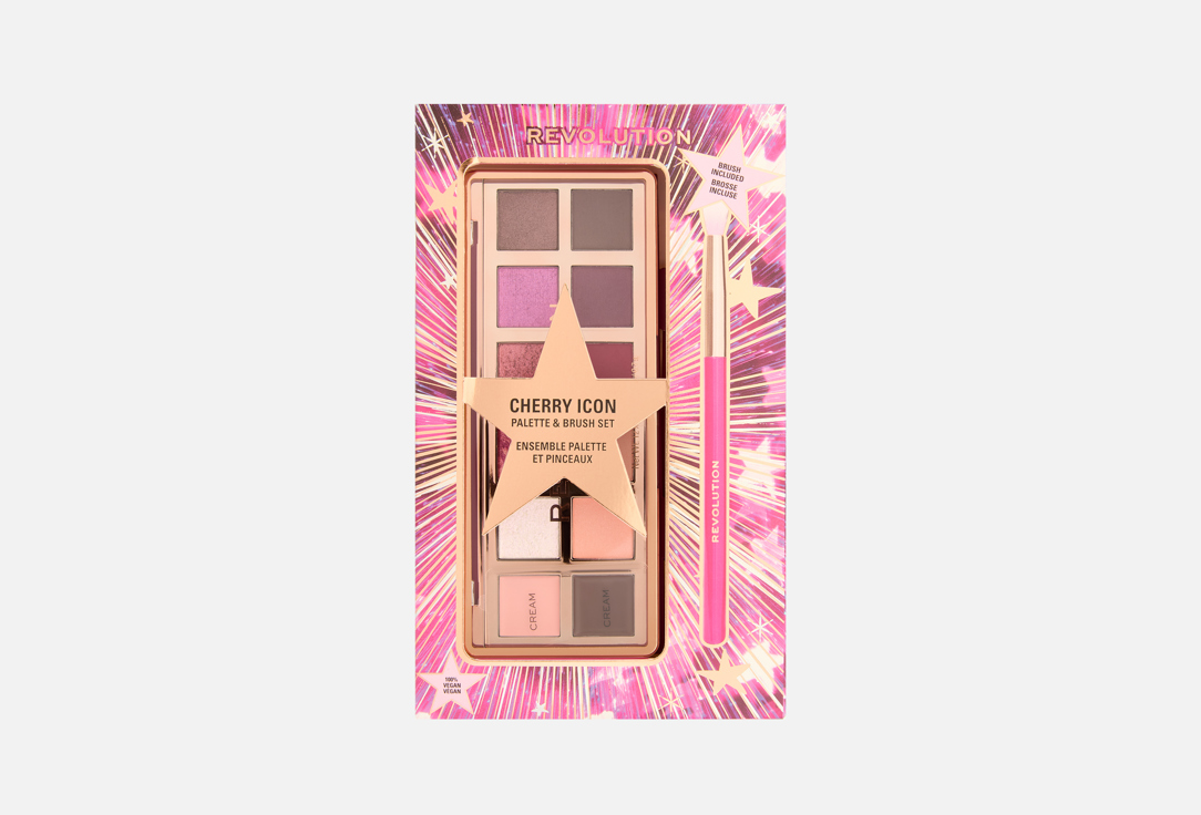 Изображение товара Подарочный набор для макияжа глаз MakeUp Revolution Cherry icon palette & brush set