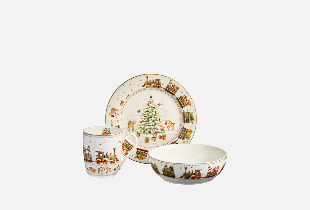 

НАБОР ПОСУДЫ LEFARD, Принт, C НОВЫМ ГОДОМ 3 шт