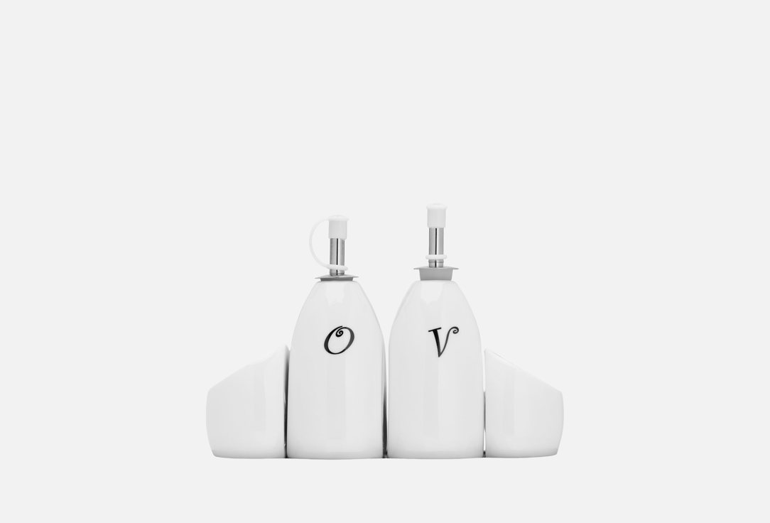 Изображение товара Набор для специй Nouvelle Home Naturel из фарфора и бамбука на подставке