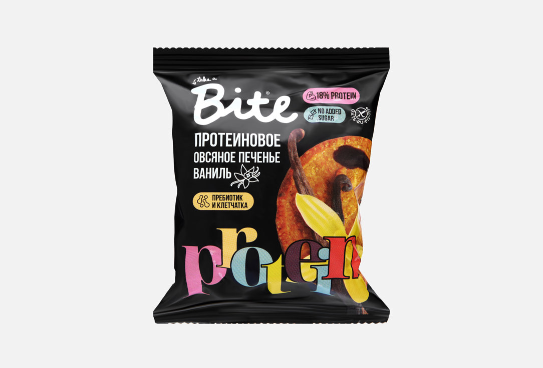Изображение товара Протеиновое овсяное печенье Take a Bite с ванилью 69 г, полезный перекус