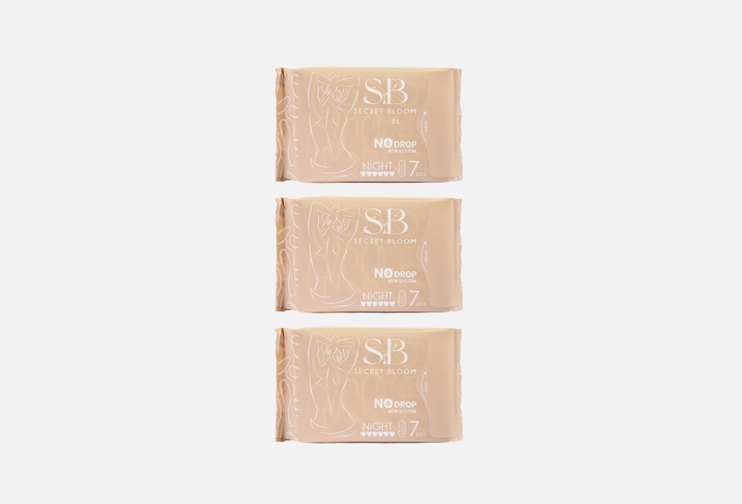 

набор ночных прокладок SECRET BLOOM, No drop 3 шт
