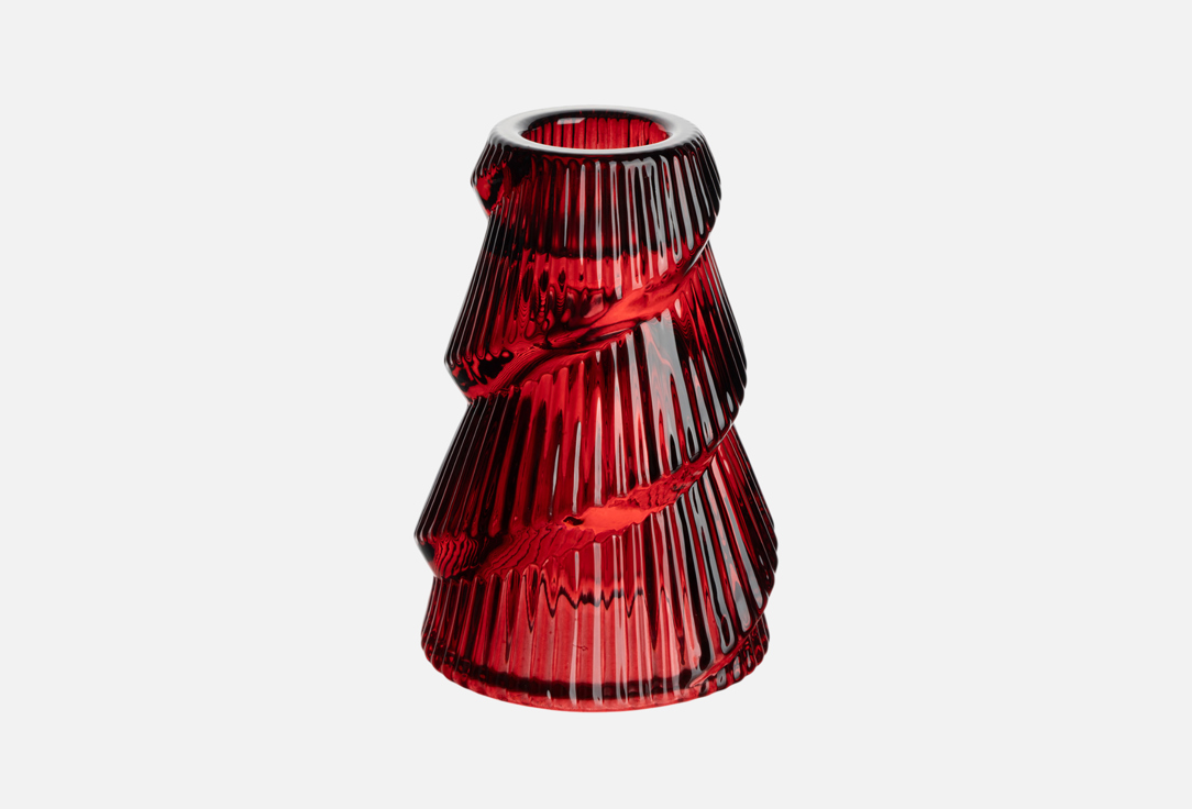 Изображение товара Подсвечник Anna Lafarg Emily Lyric, Елка, Красный, 9 см для Тонкой Свечи