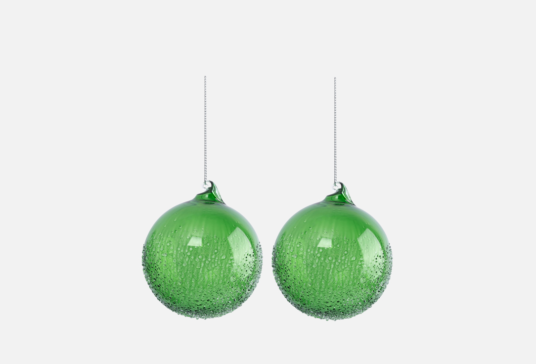 Изображение товара Набор елочных игрушек Anna Lafarg Emily с изморозью, золотистые, 8 см