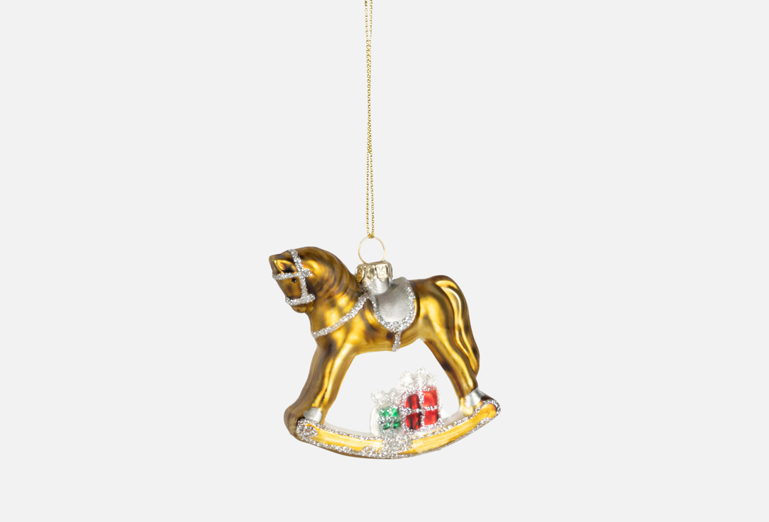 

Игрушка елочная ANNA LAFARG EMILY, Золотой, Золотистая лошадка-качалка, 7 см 1 шт