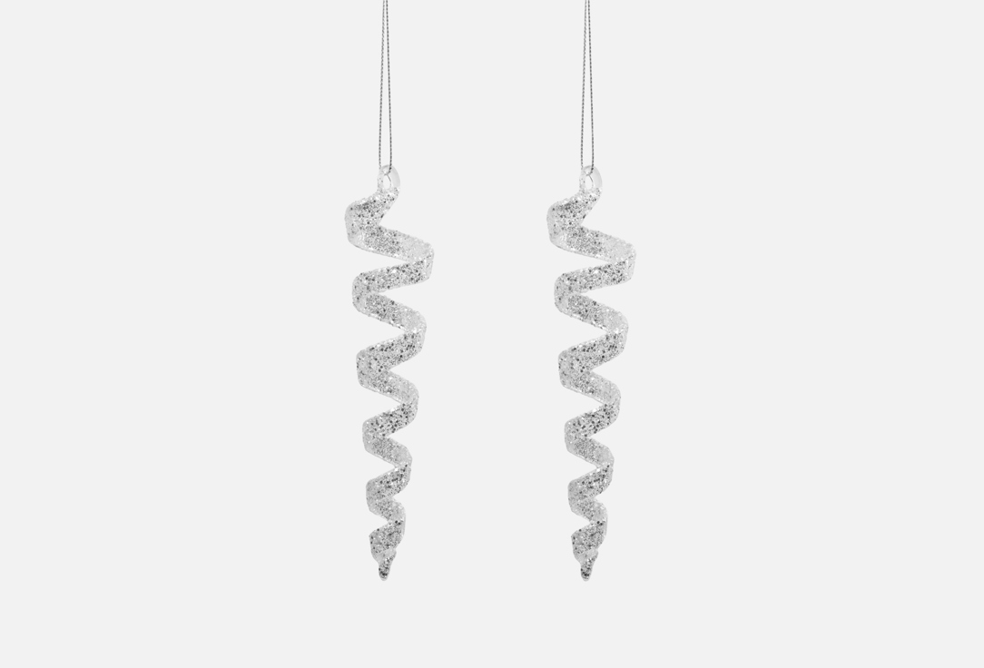 

Набор елочных игрушек ANNA LAFARG EMILY, Серебряный, Серебристая сосулька, 15 см 2 шт