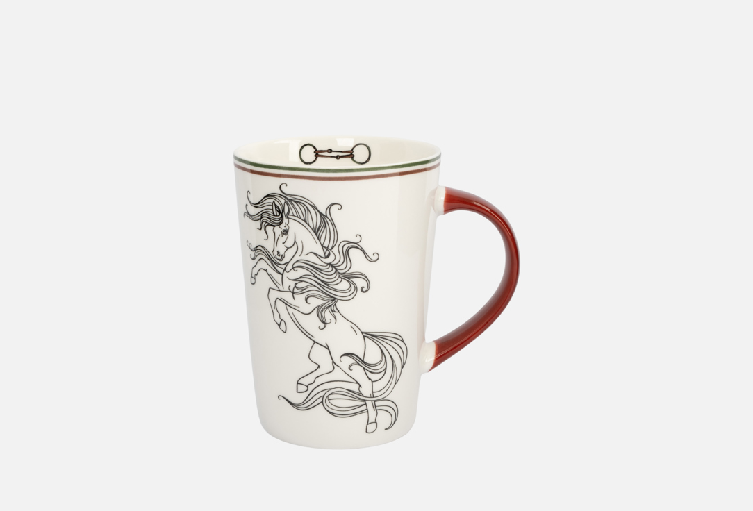 Изображение товара Кружка Anna Lafarg Emily Horse, Лошадь, бело-бордовая
