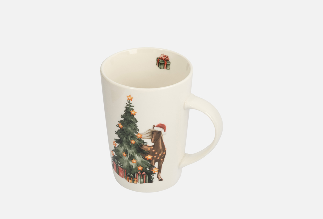 

Кружка ANNA LAFARG EMILY, Принт, Bright horse, Лошадь у елки, белая 1 шт