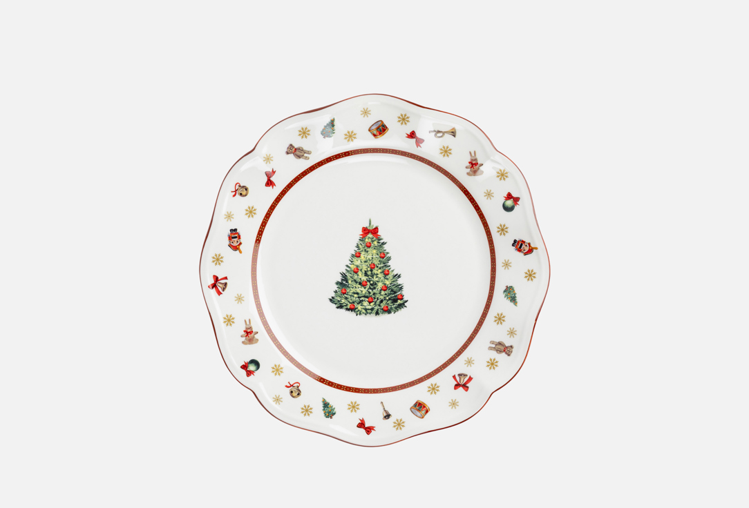 

Тарелка обеденная ANNA LAFARG EMILY, Принт, Miracle, Елка, белая, 27 см 27 см