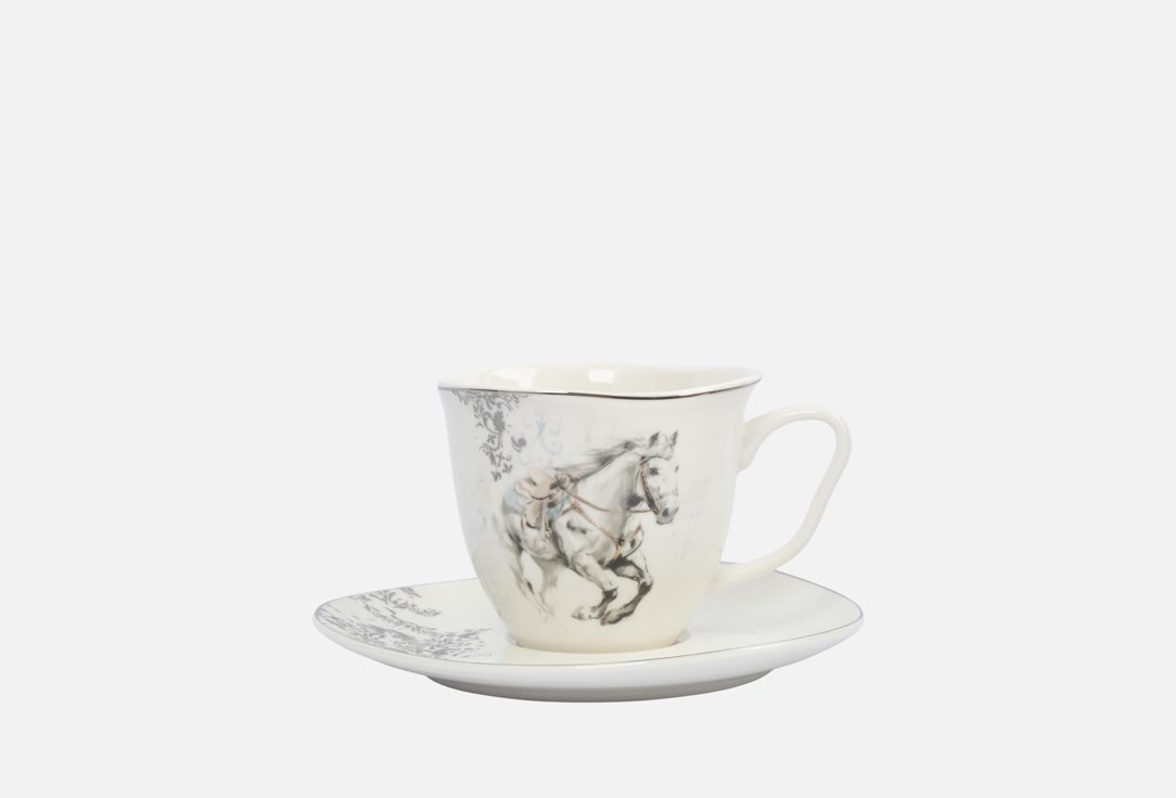 Изображение товара Чайная пара Anna Lafarg Emily White horse из фарфора