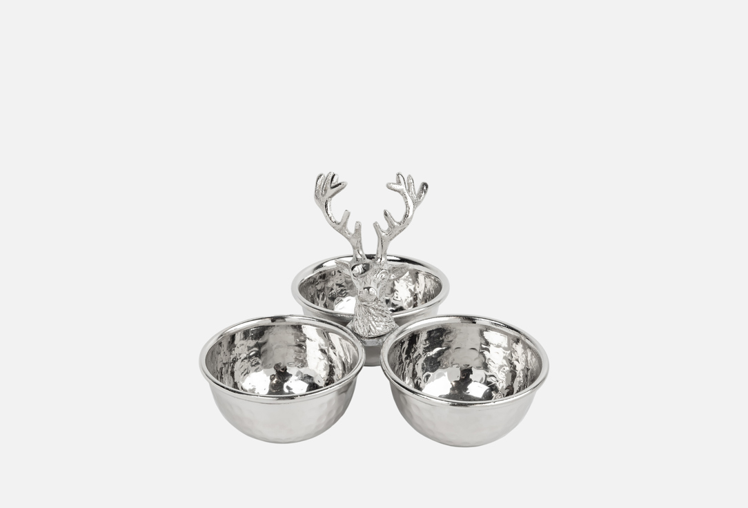 Изображение товара Менажница с декором Anna Lafarg Emily Maral grey, серебристая, 23х15 см